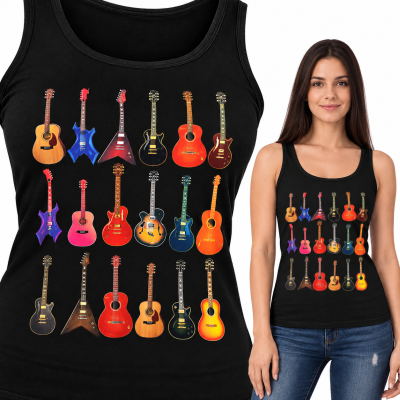 TANK TOP DAMSKI  HORROR CUTE GUITAR ROCK